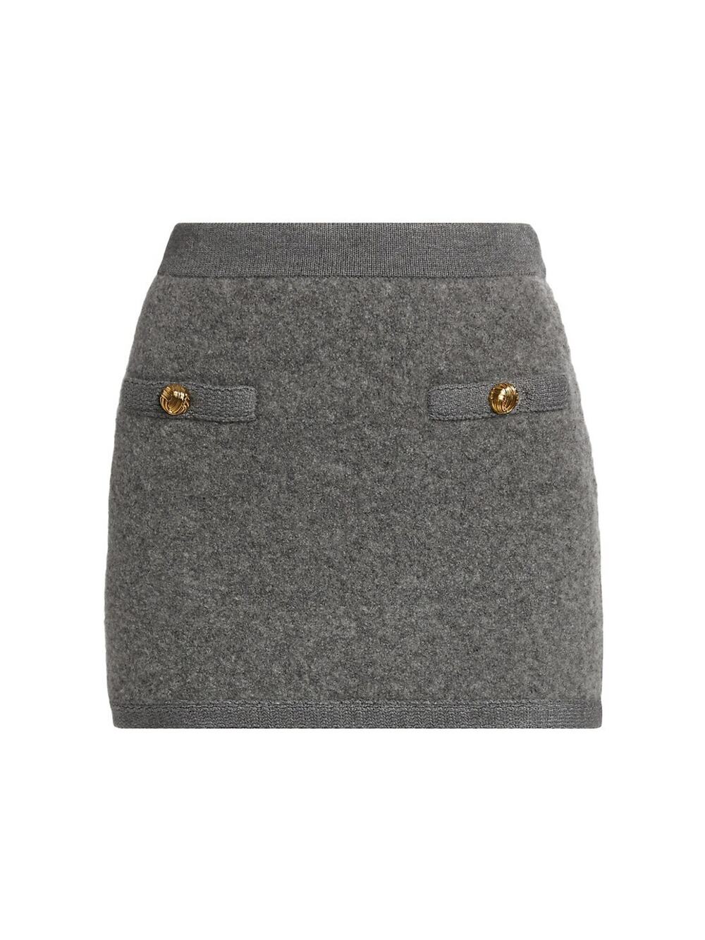Ronny Kobo Knit Slate Grey Dalya Mini Skirt Size Large NWT